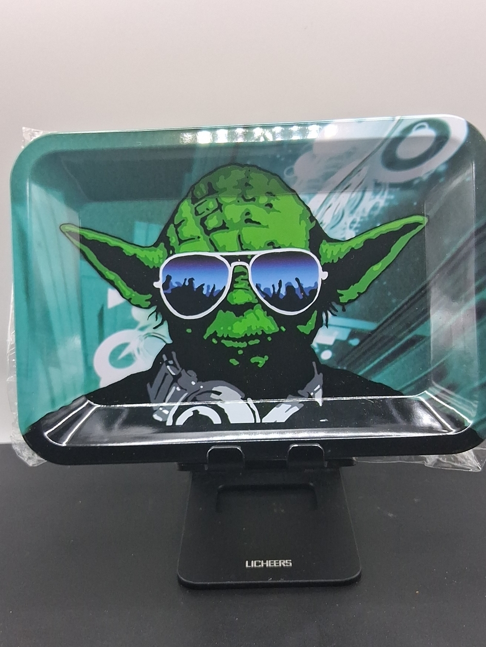 Green Yoda Graphic Decorative Metal rolling tray